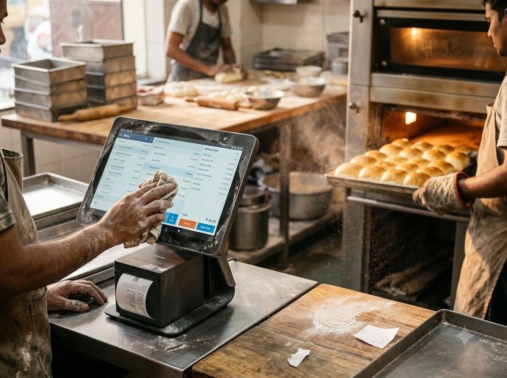 POS hardware handle flour dust and oven heat