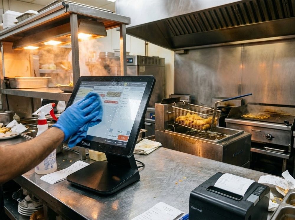 POS hardware handle fryer heat and grease
